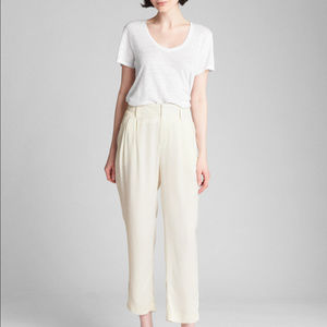 GAP Pleated Trousers in Ivory Satin NWOT